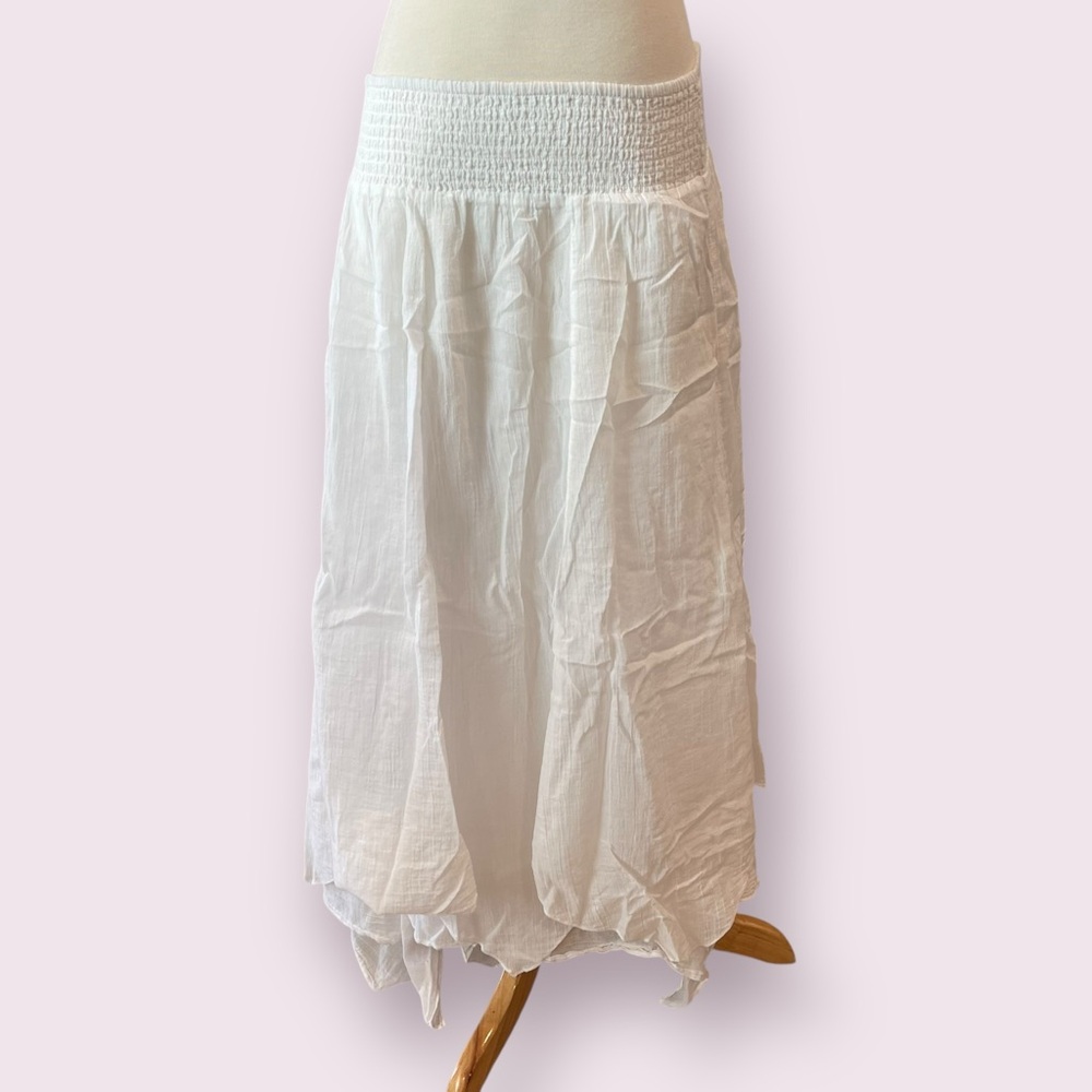 Style & Co white flowy maxi skirt